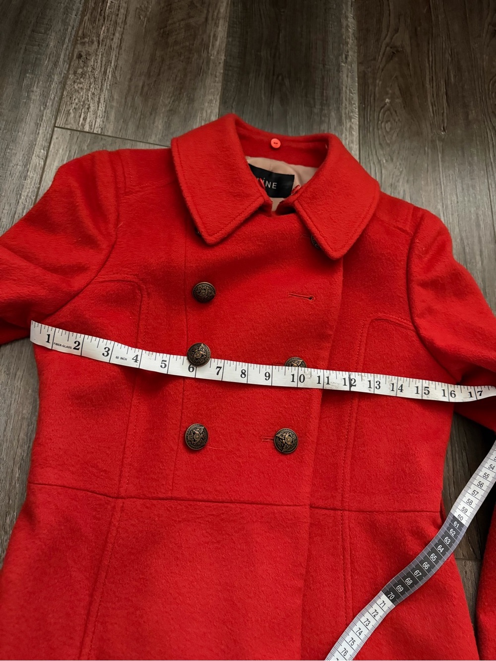 Line Orange Double-Breasted Wool Coat - Picture 9 of 9